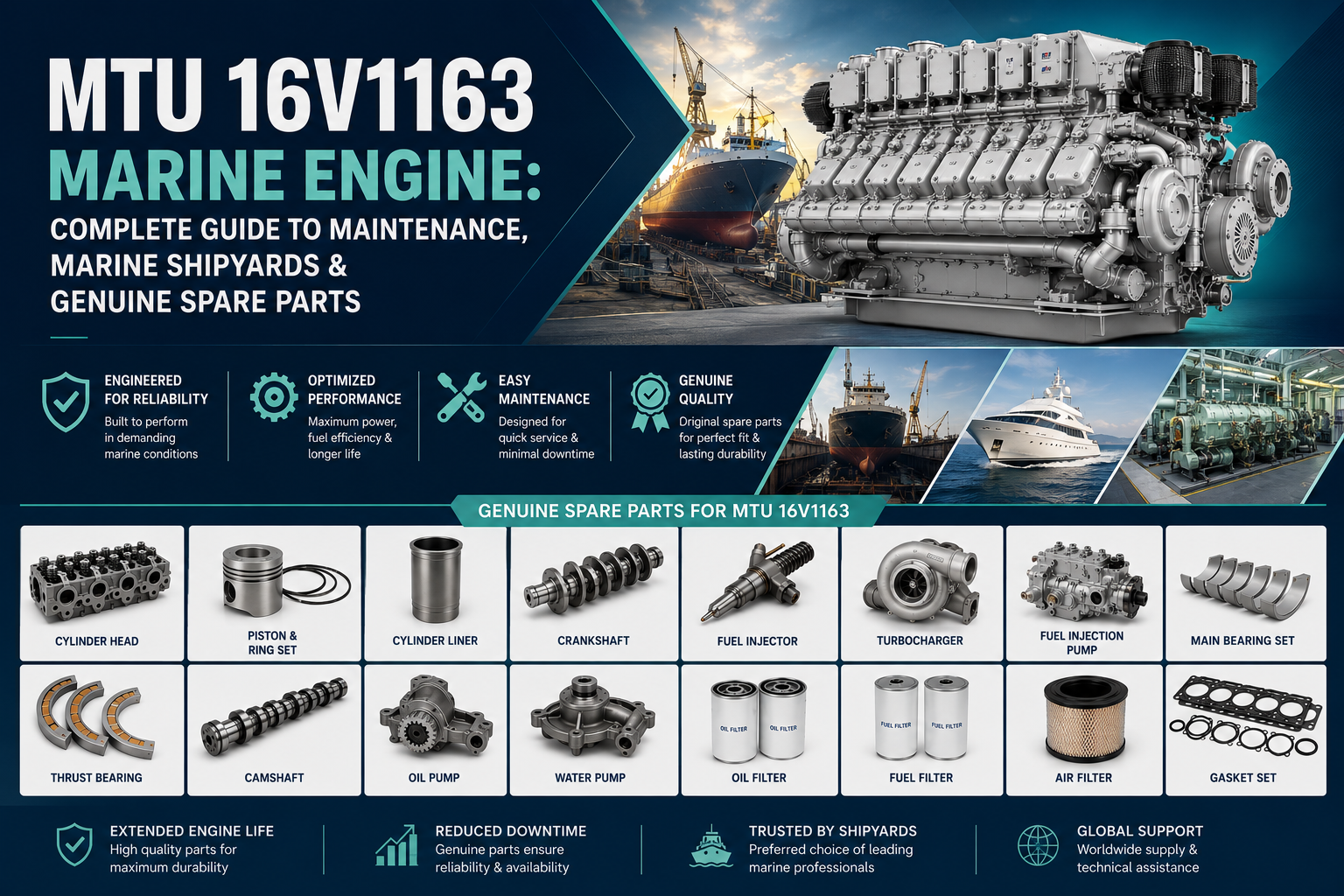 MTU 16V1163 Spare Parts | Complete Marine Engine Guide | Alfa Marine Spare Parts