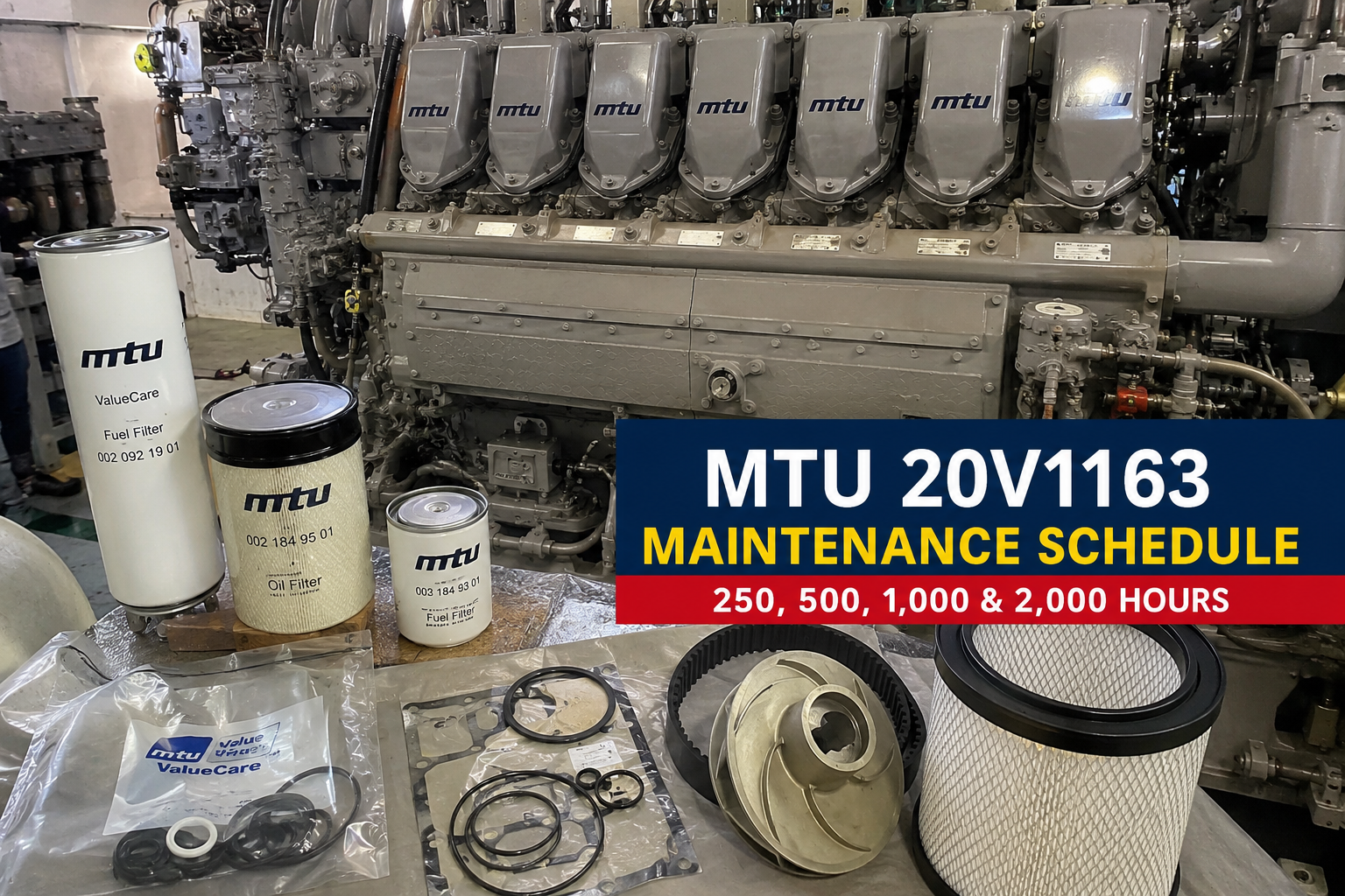 MTU 20V1163 Maintenance Schedule | 250, 500, 1,000 & 2,000 Hour Guide