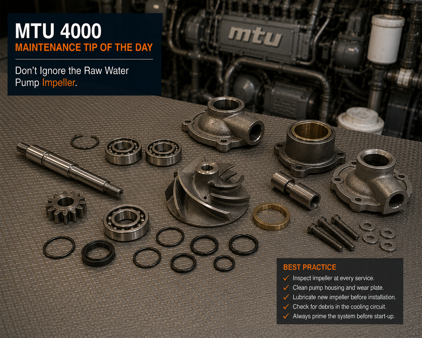 MTU 4000 Raw Water Pump Impeller | Maintenance Guide