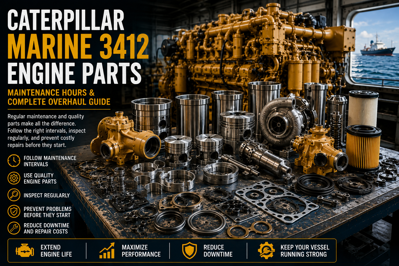 Caterpillar Marine 3412 Engine Parts: Maintenance Hours & Complete Overhaul Guide
