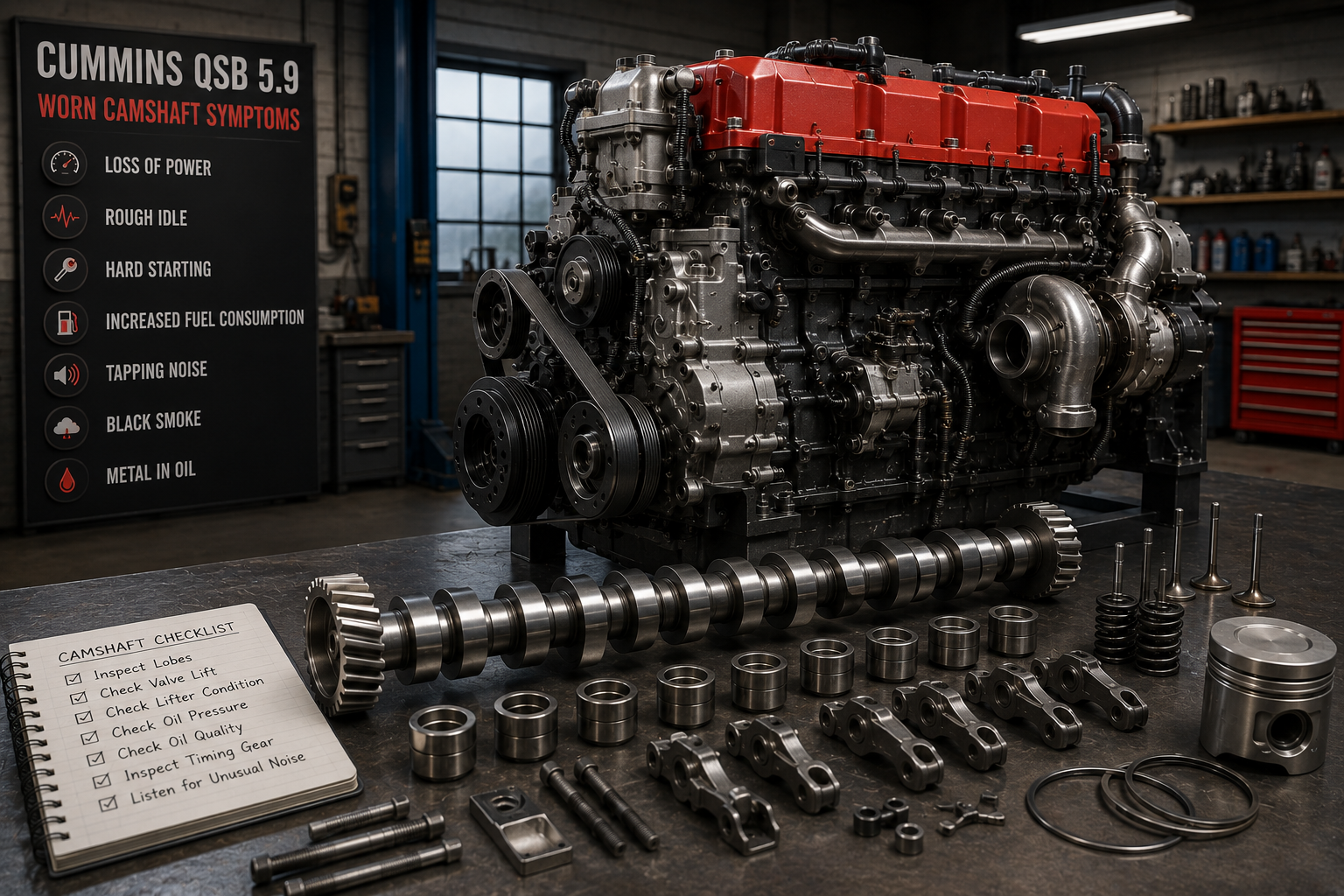 Cummins QSB 5.9 Diesel Engines: Worn Camshaft Symptoms Explained