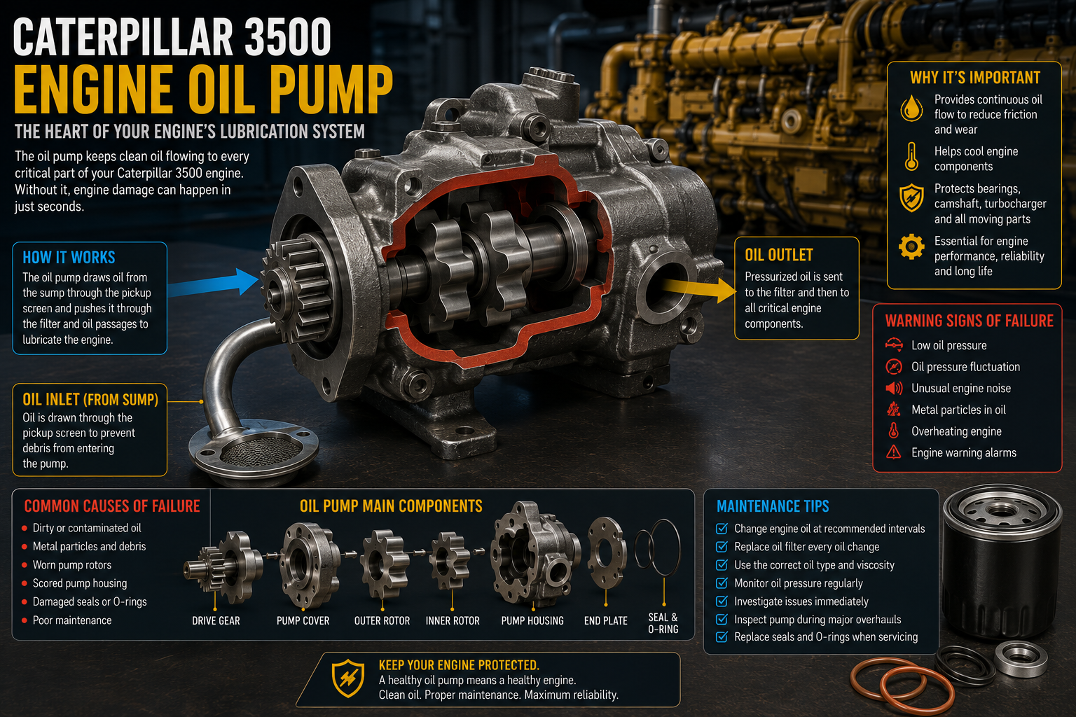 Caterpillar 3500 Engine Oil Pump | Common Problems & Maintenance Guide