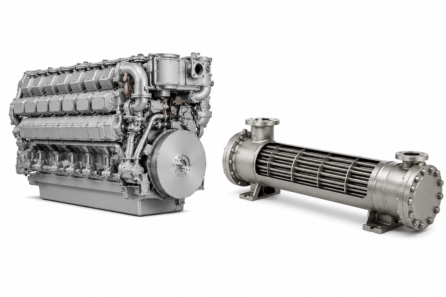 MTU 10V 2000 M96L Heat Exchanger Maintenance Guide | Alfa Marine Spare Parts