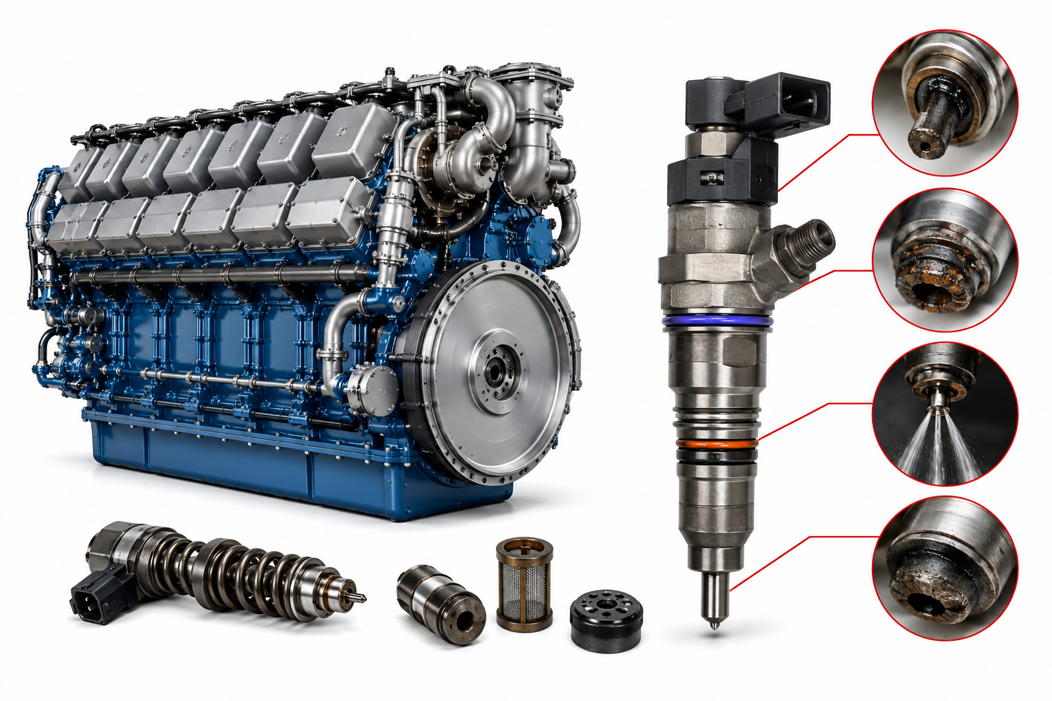 MTU 12V 2000 M96X Fuel Injector Problems | Alfa Marine Spare Parts