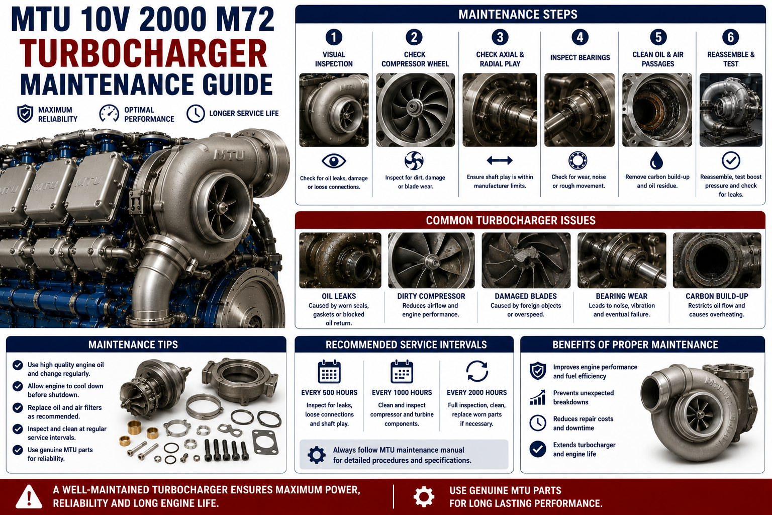 MTU 10V 2000 M72 Turbocharger Maintenance Guide | Alfa Marine Spare Parts