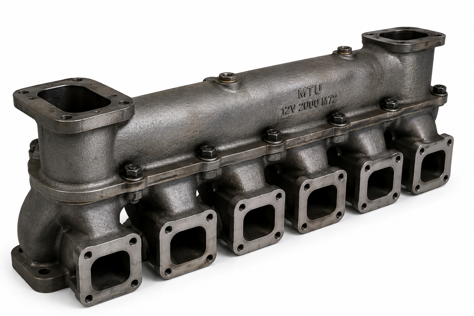 MTU 12V 2000 M72 Exhaust Manifold Inspection Guide | Alfa Marine Spare Parts