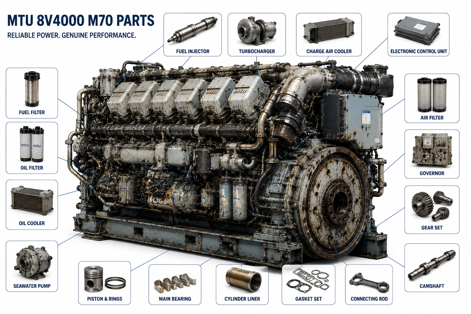 MTU 8V4000 M70 Parts | Alfa Marine Spare Parts