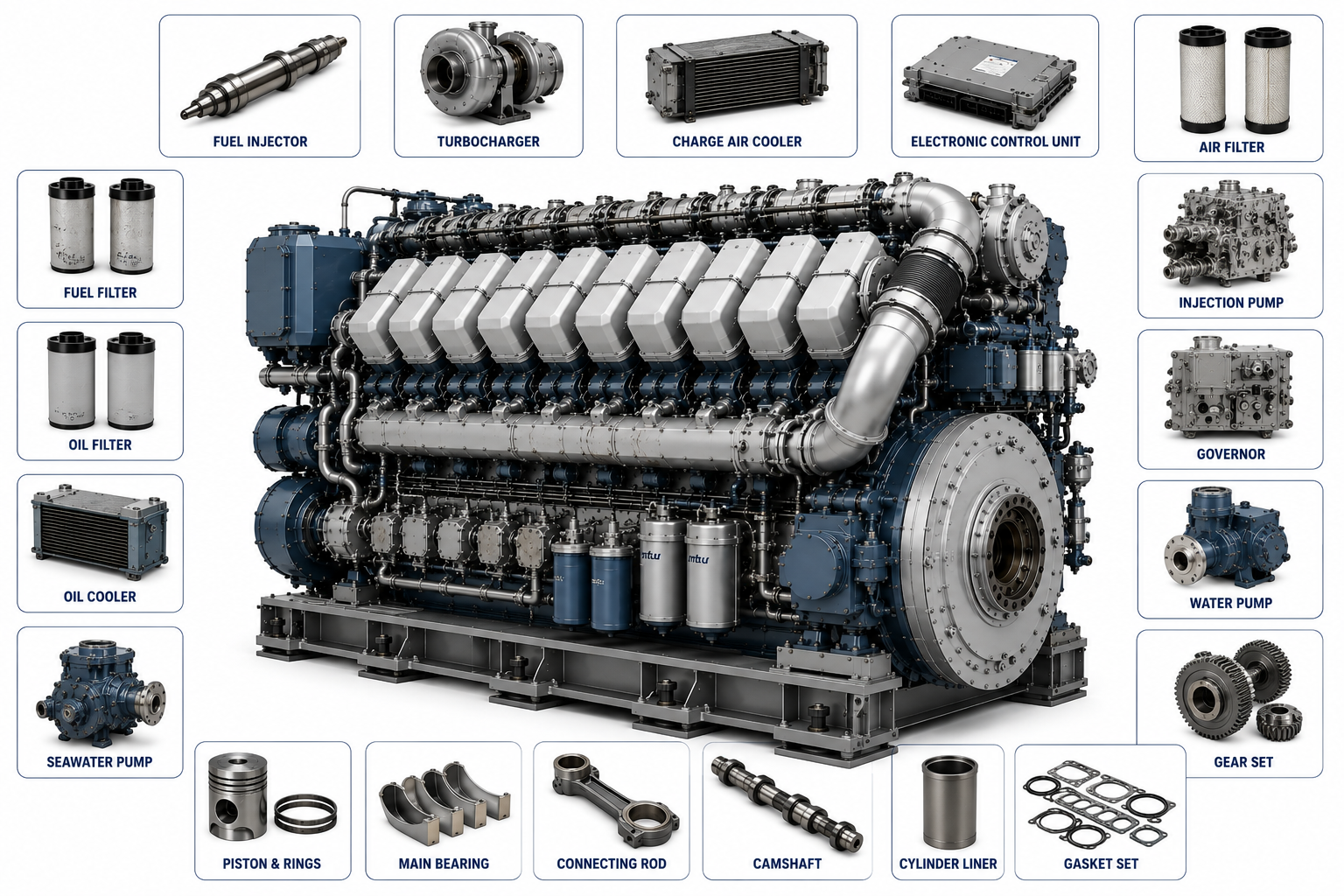 MTU 16V4000 M90 Parts | Alfa Marine Spare Parts