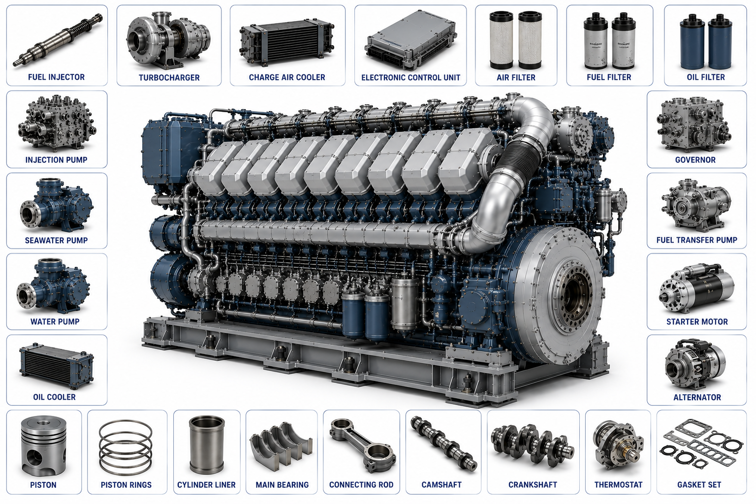MTU 20V4000 Marine Engine Parts | Alfa Marine Spare Parts
