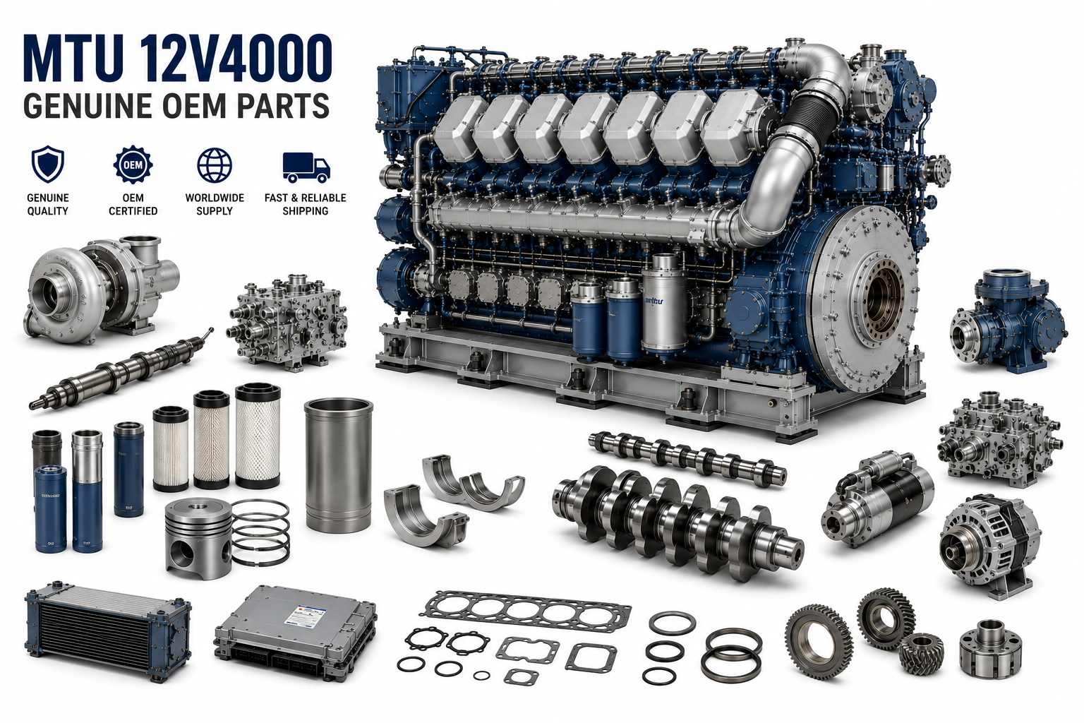MTU 12V4000 Genuine OEM Parts | Alfa Marine Spare Parts