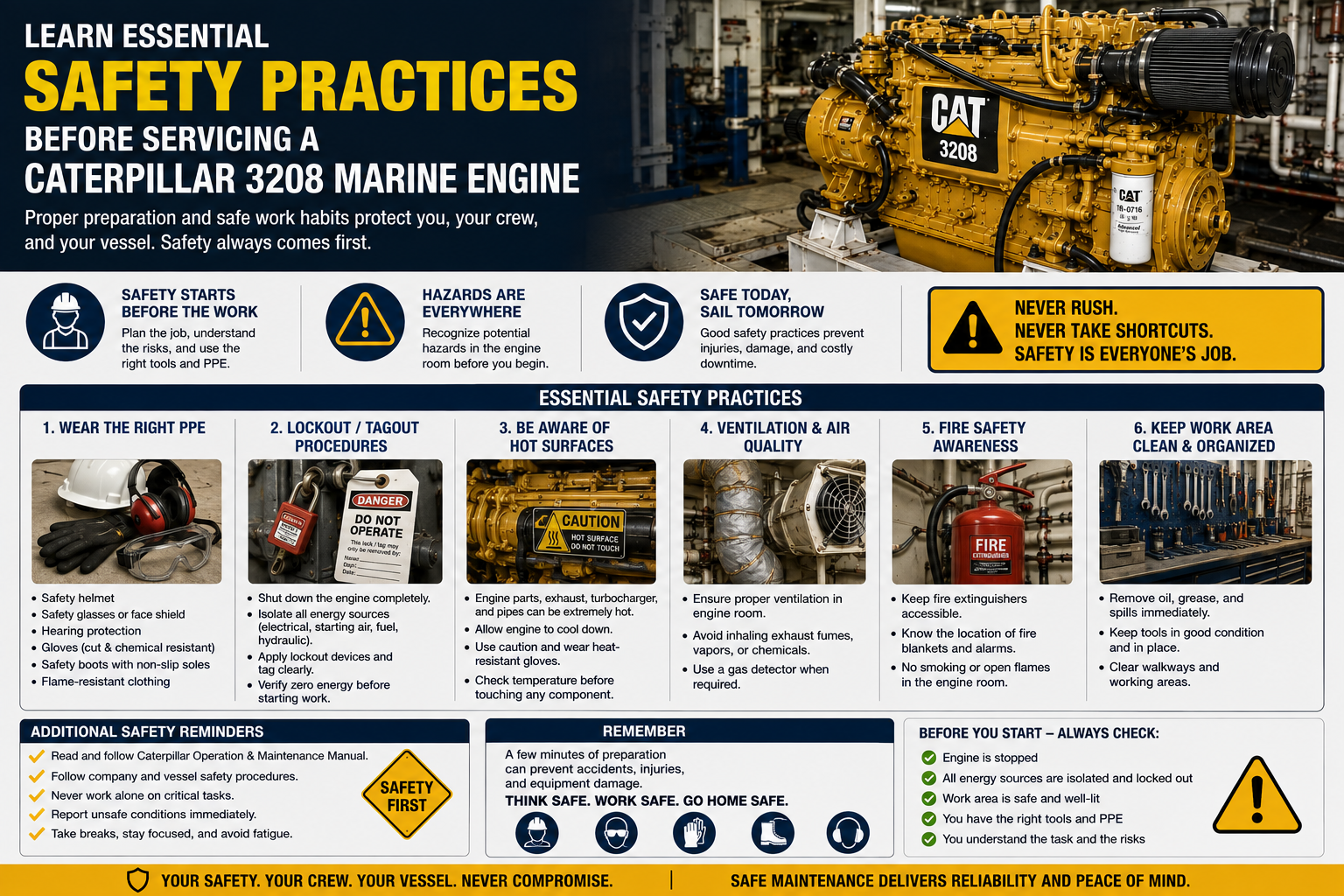 Caterpillar 3208 Marine Engine Safety Guide