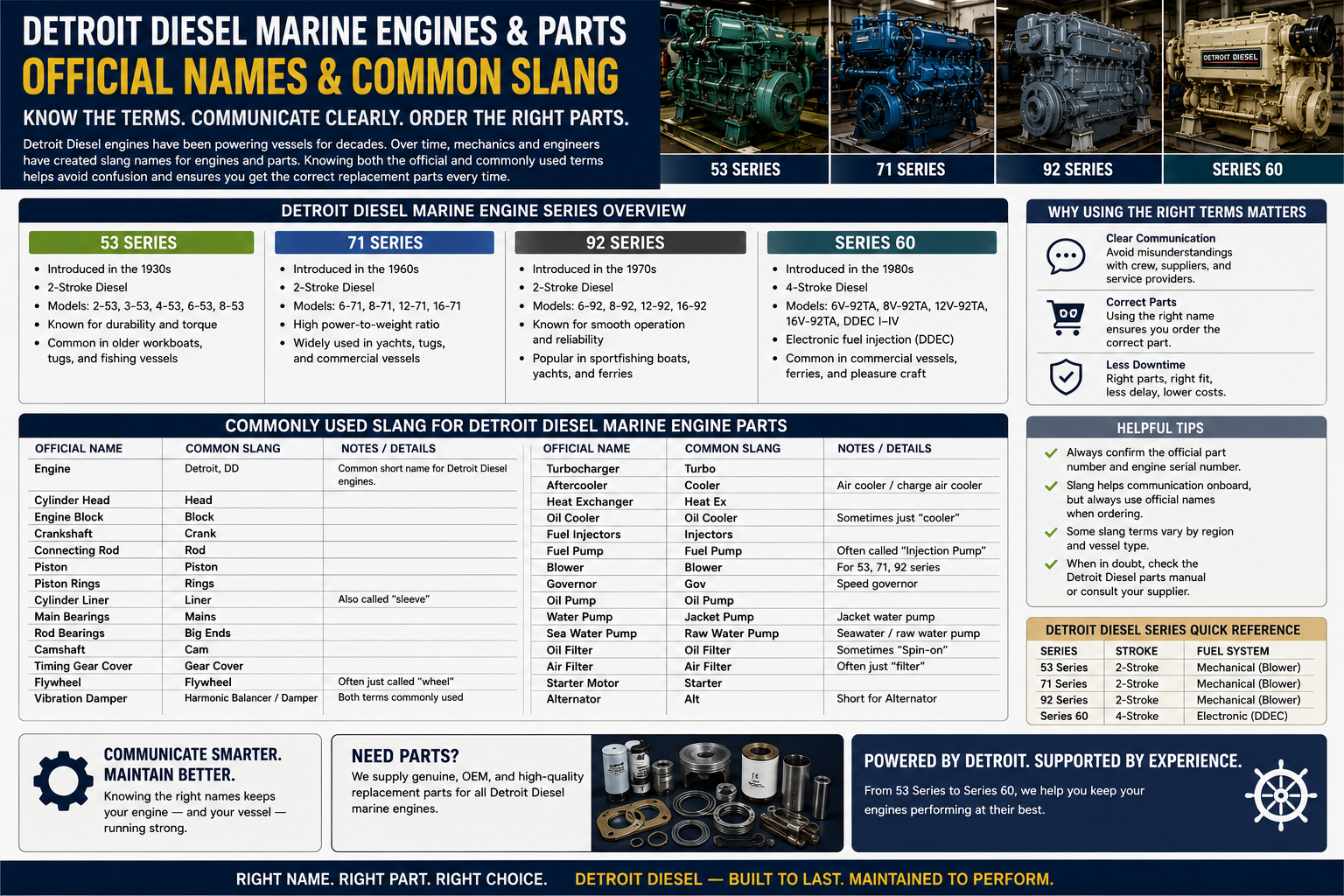 Detroit Diesel Marine Engine Official vs Slang Names