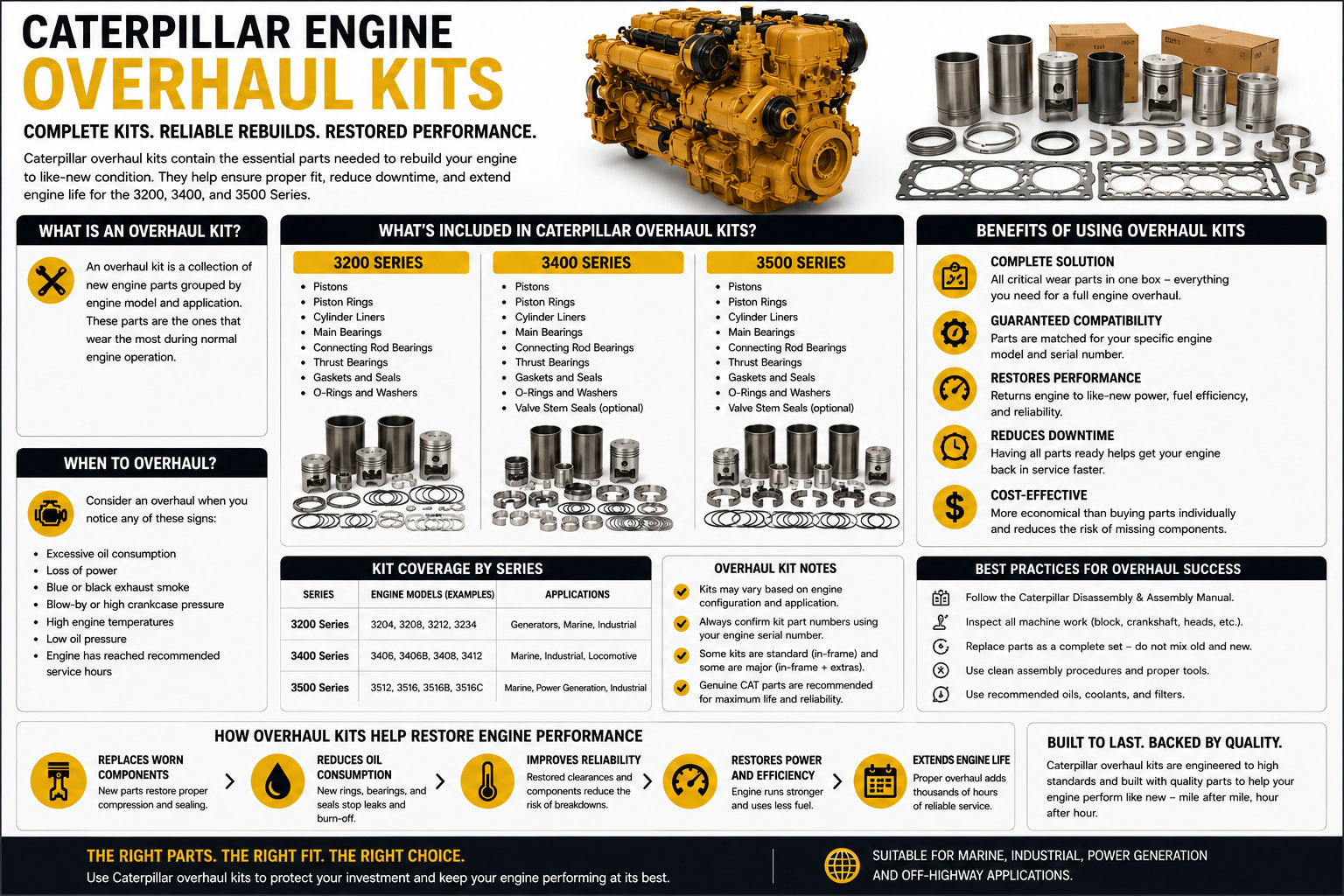 Caterpillar Engine Overhaul Kits: A Smart Investment for Long-Term Performance
