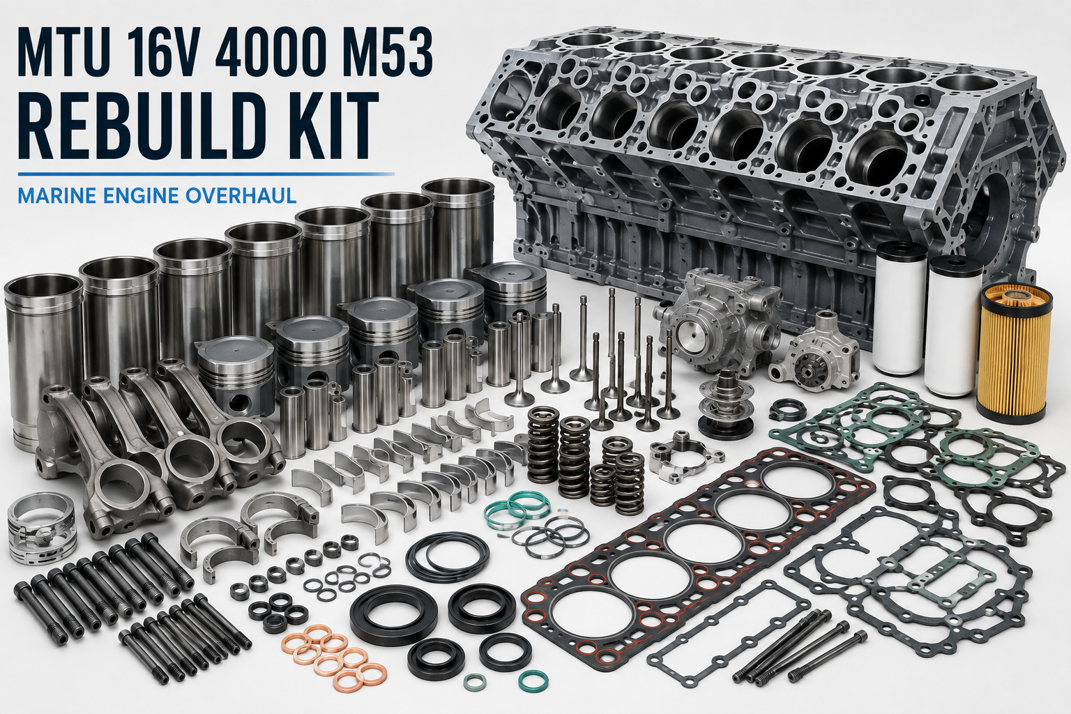 MTU 16V 4000 M53 Rebuild Kit | Marine Engine Overhaul