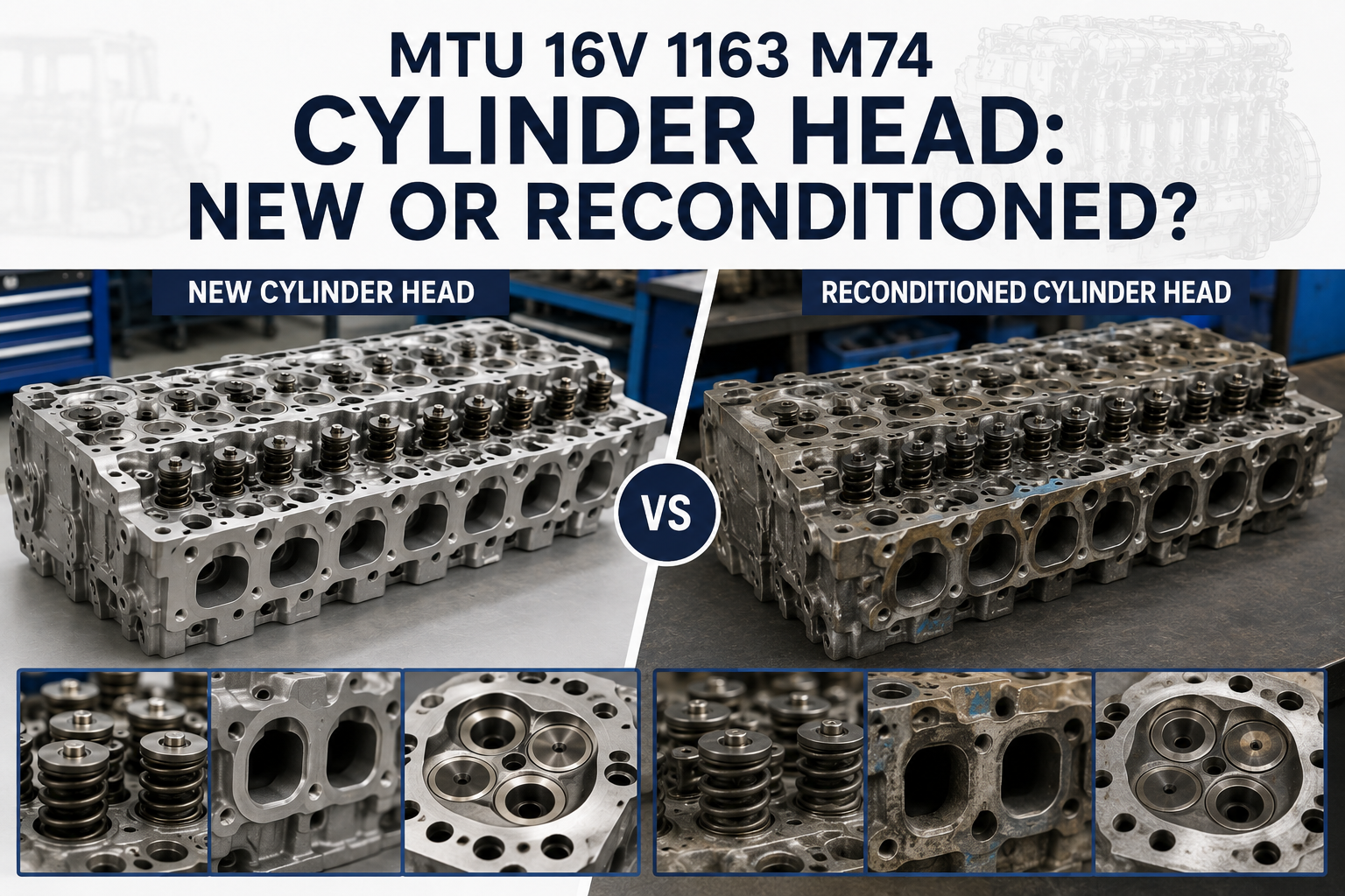 MTU 16V 1163 M74 Cylinder Head: New or Reconditioned?