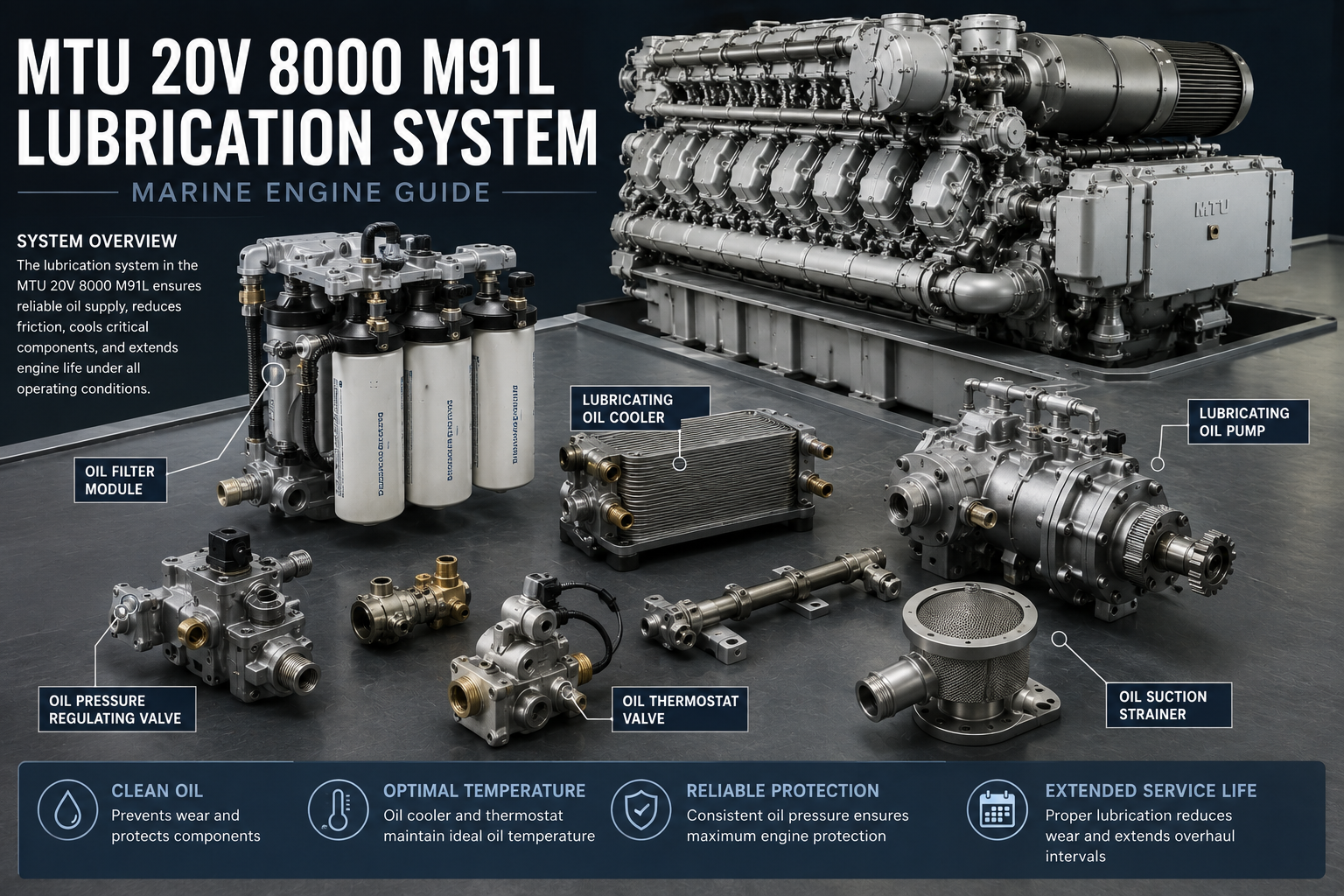 MTU 20V 8000 M91L Lubrication System | Marine Engine Guide