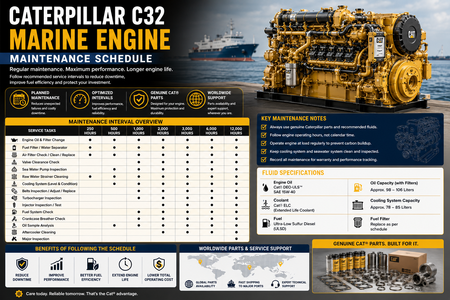 Caterpillar C32 Marine Engine Maintenance Schedule