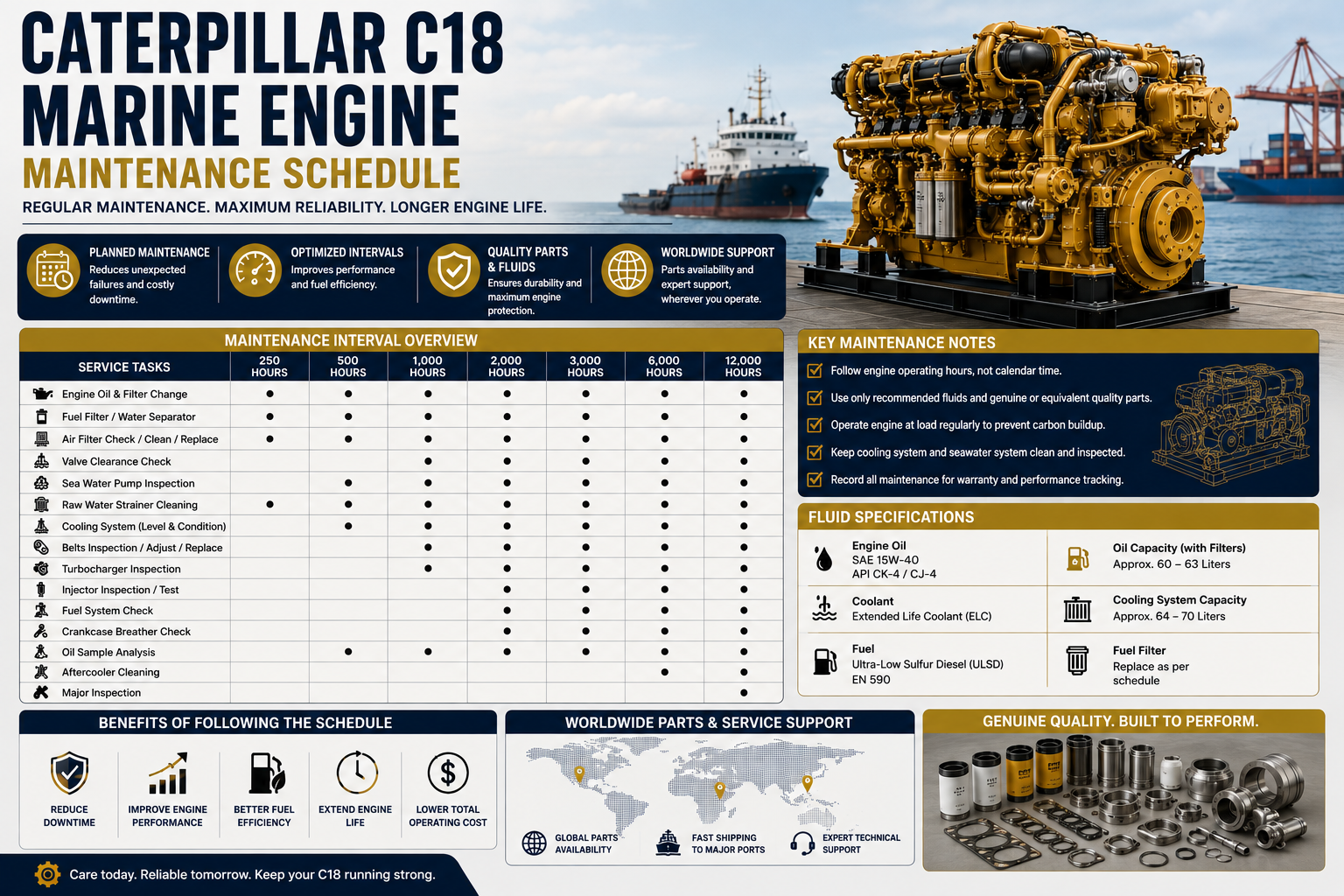 Caterpillar C18 Marine Engine Maintenance Schedule