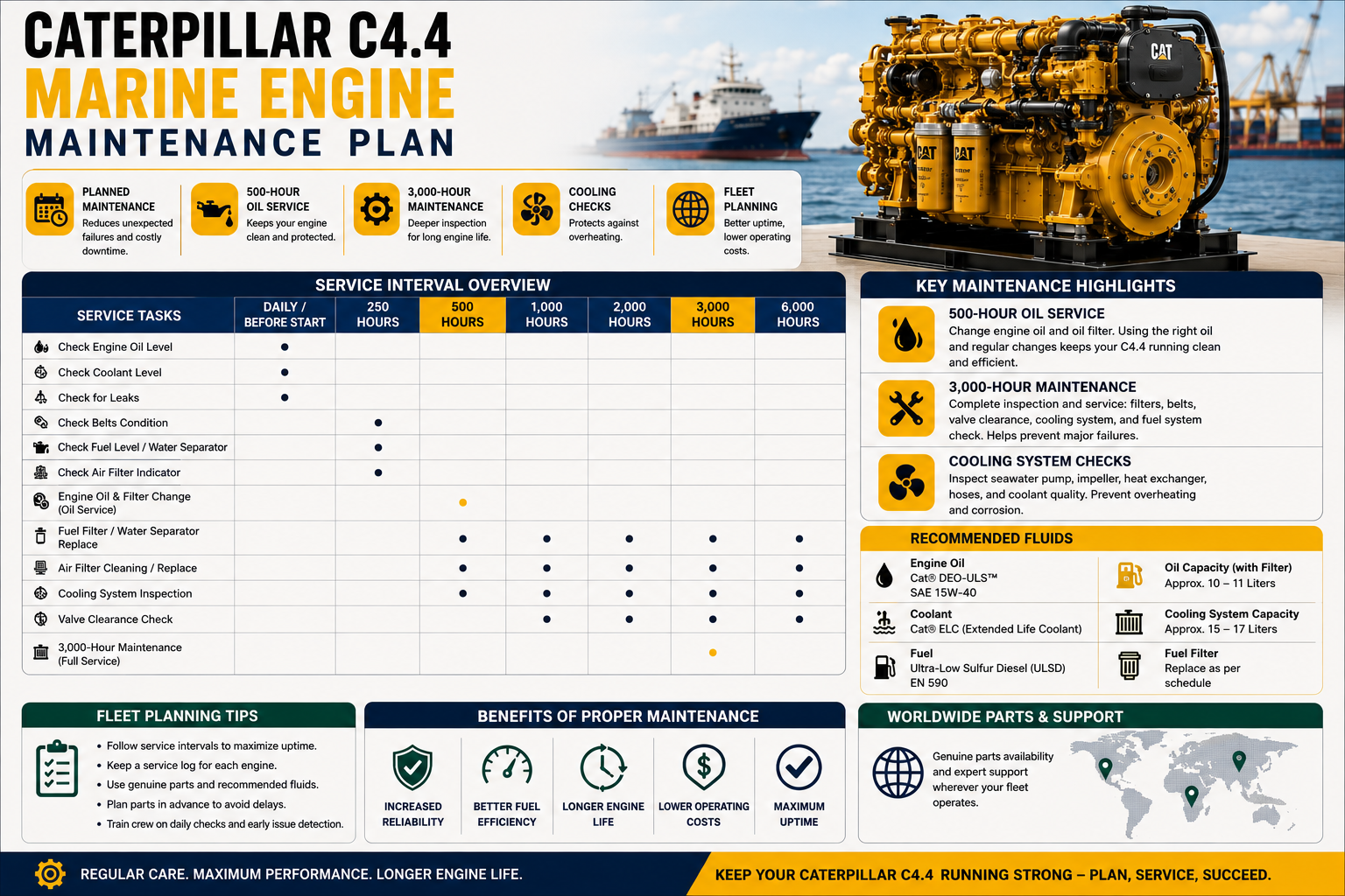 Caterpillar C4.4 Marine Engine Maintenance Schedule