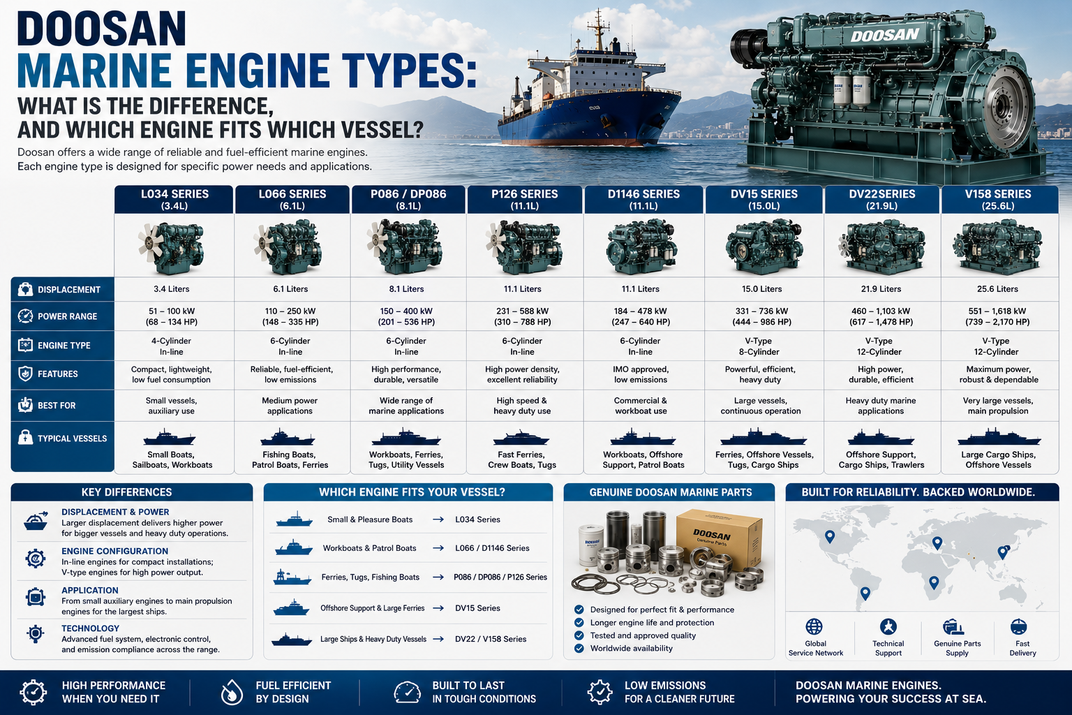 Doosan Marine Engine Types & Applications