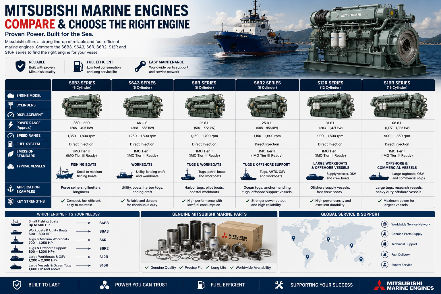 Mitsubishi Marine Engine Types & Applications