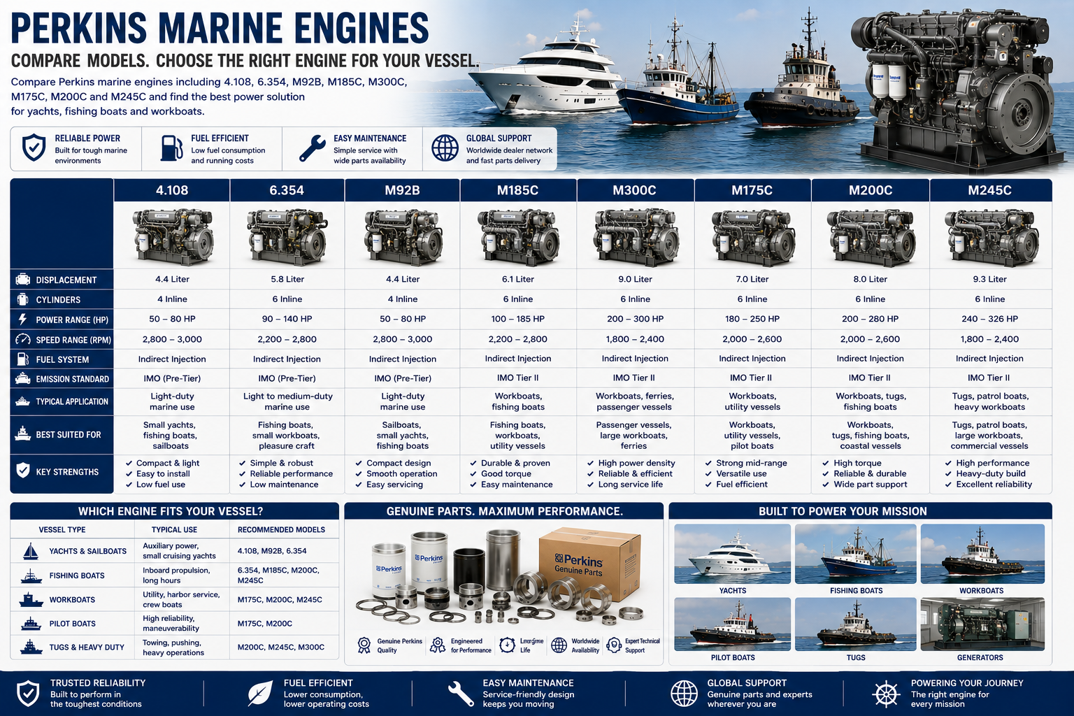 Perkins Marine Engine Types & Applications