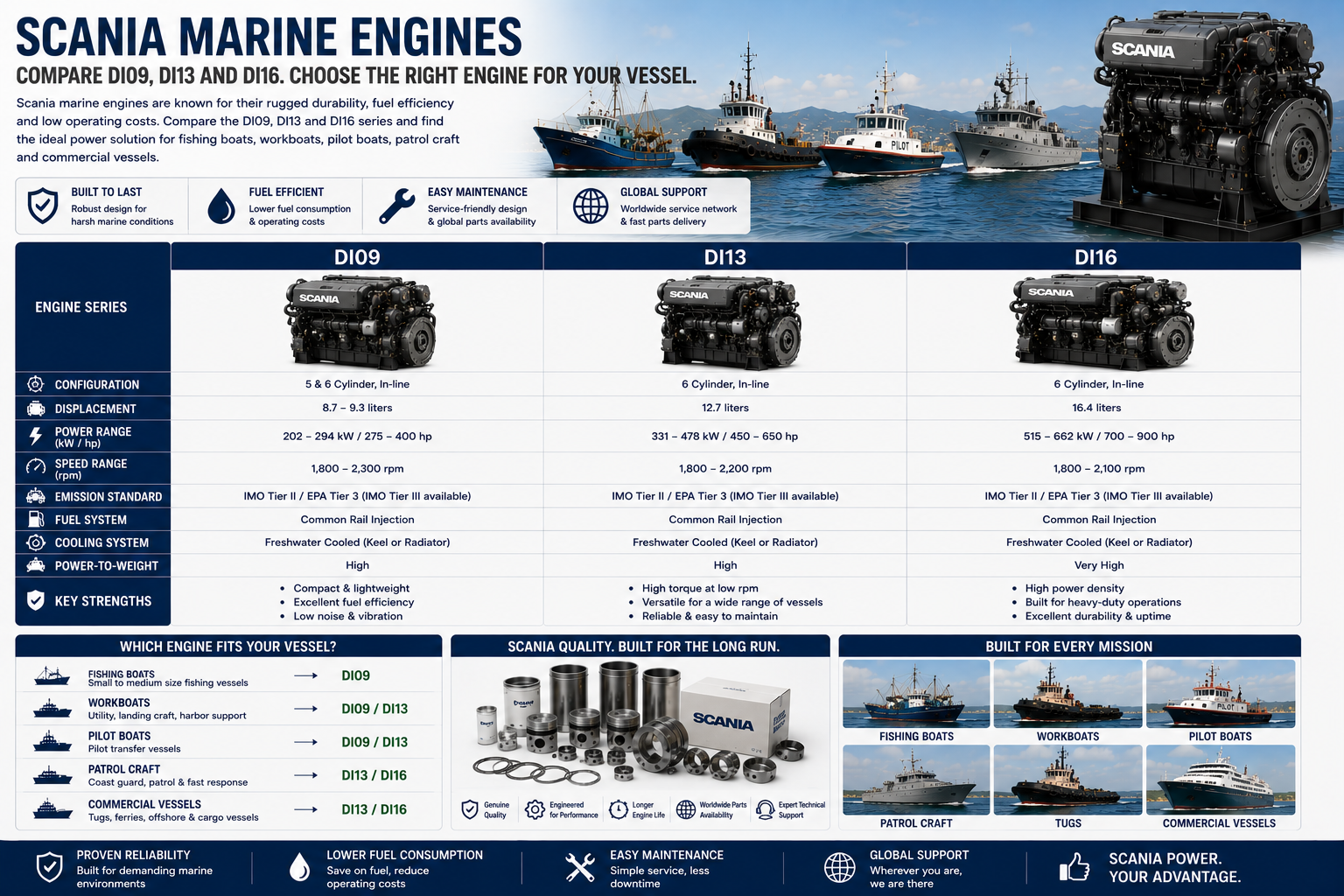 Scania Marine Engine Types & Applications