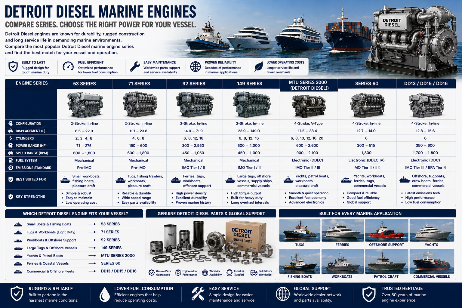 Detroit Diesel Marine Engine Types & Applications