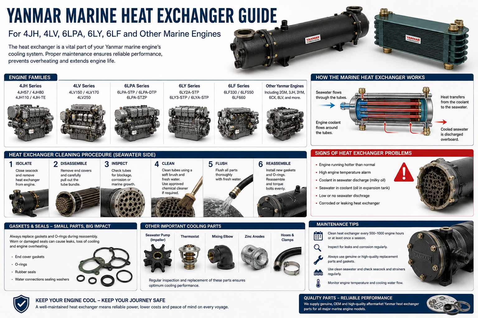 Yanmar Marine Heat Exchanger Maintenance | Cleaning, Gaskets & Parts