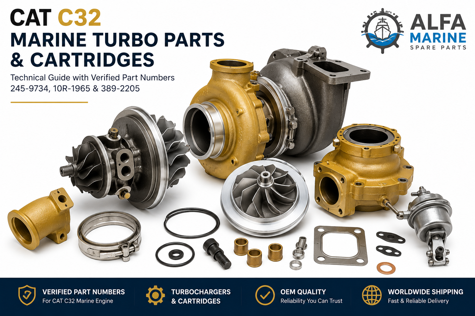 Caterpillar C32 Marine Turbocharger Part Numbers Guide