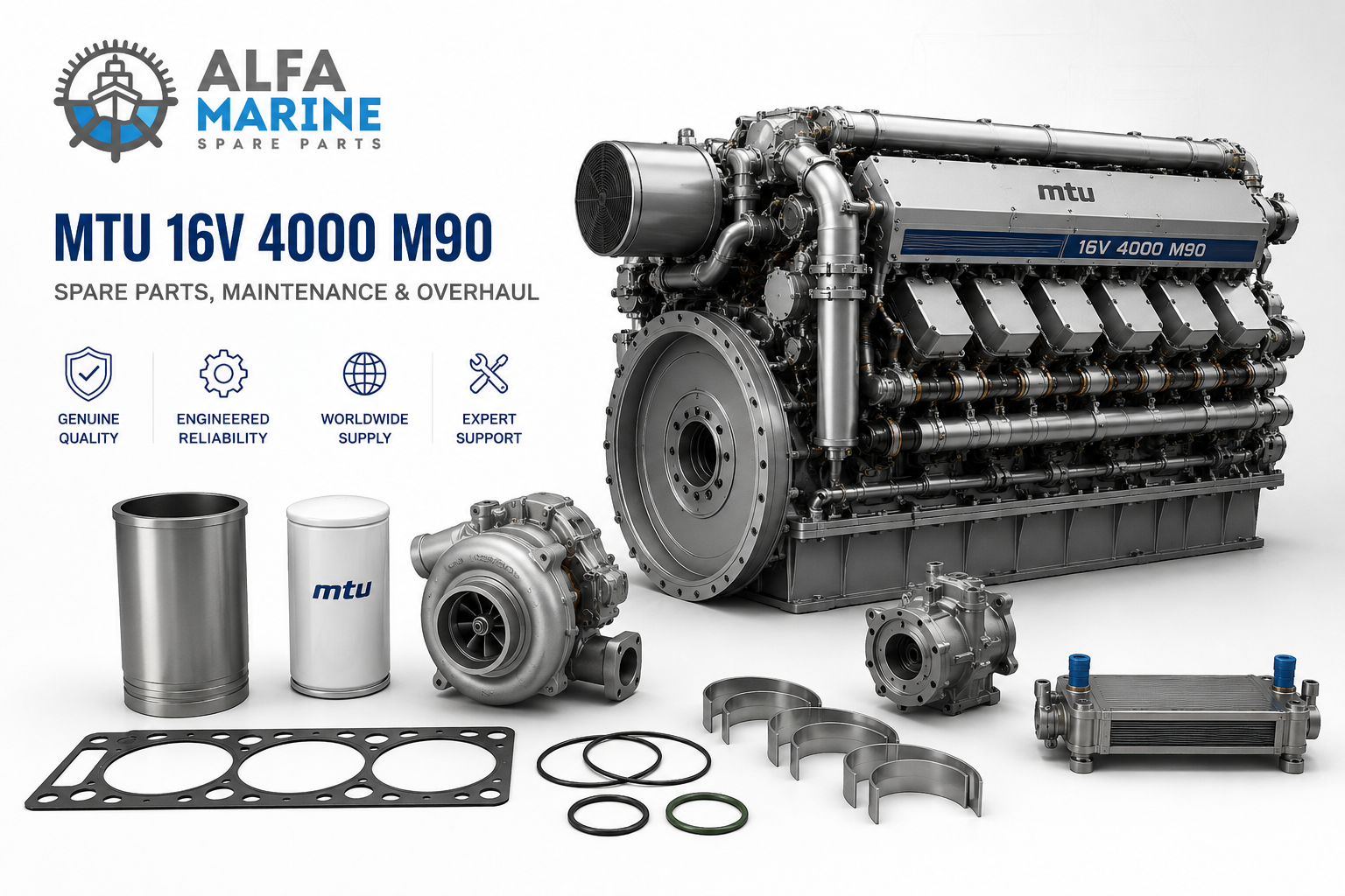 MTU 16V 4000 M90 Spare Parts, Maintenance & Overhaul