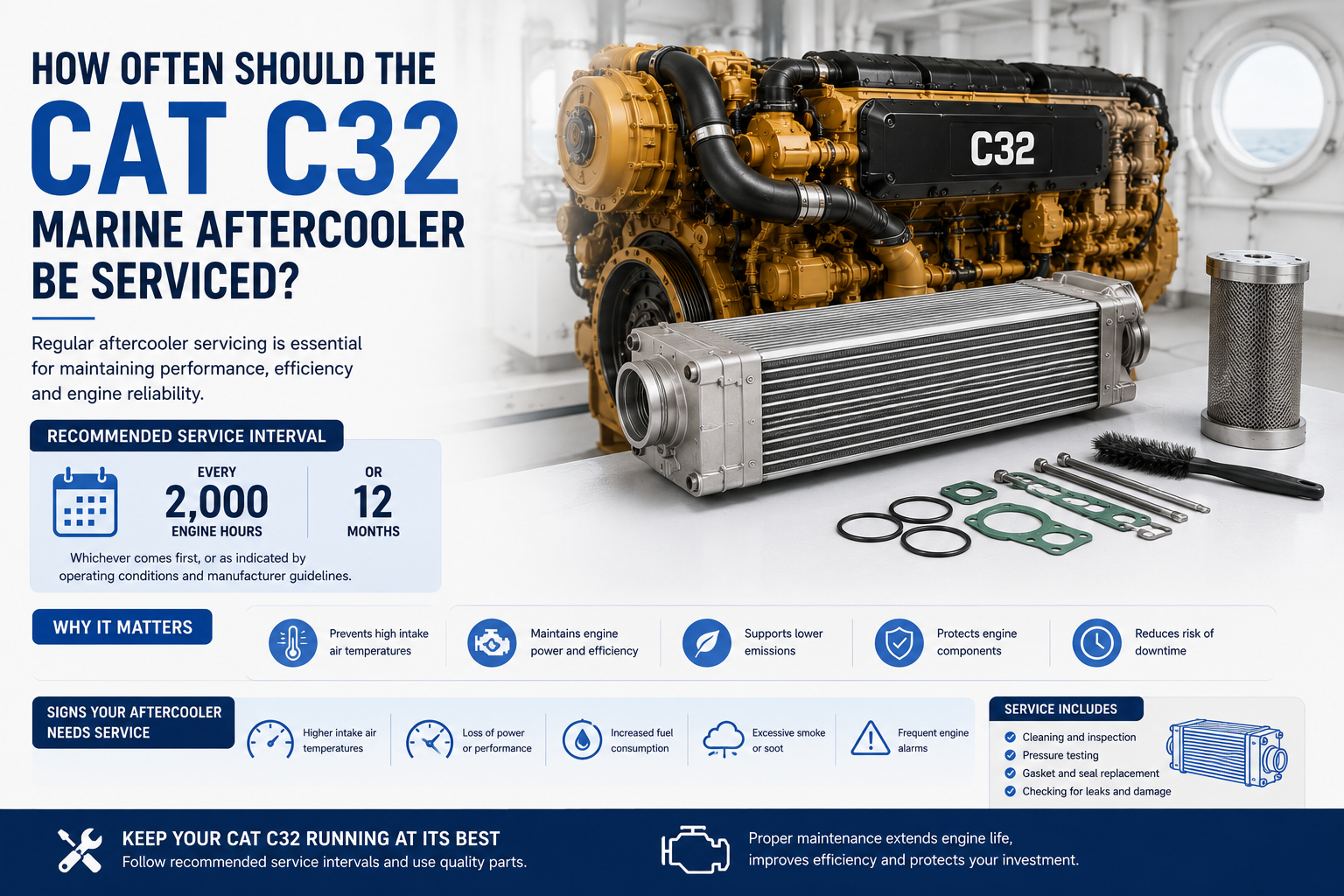 CAT C32 Marine Aftercooler Service & Maintenance Guide