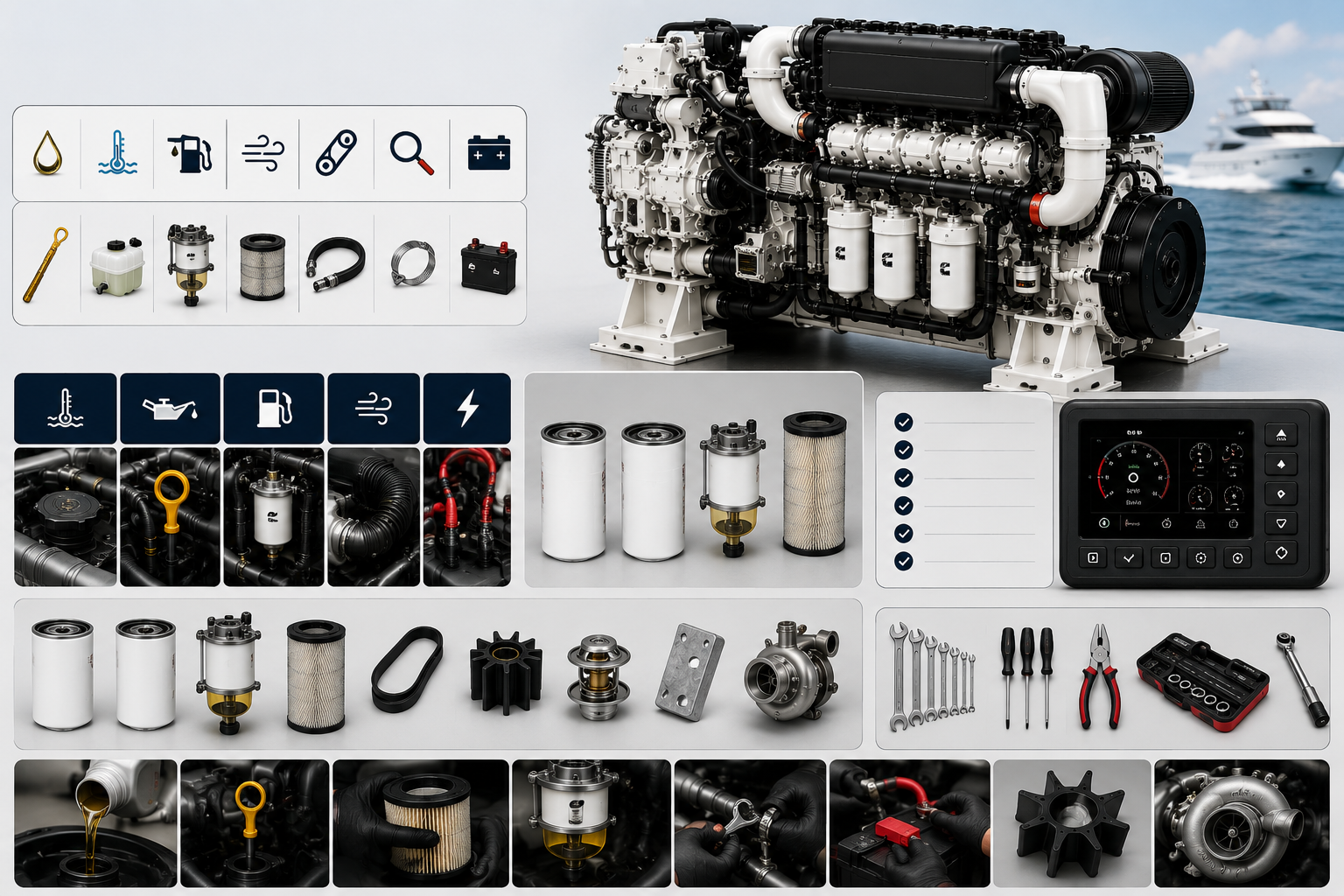 Cummins Marine Engine Daily Maintenance & Parts Guide