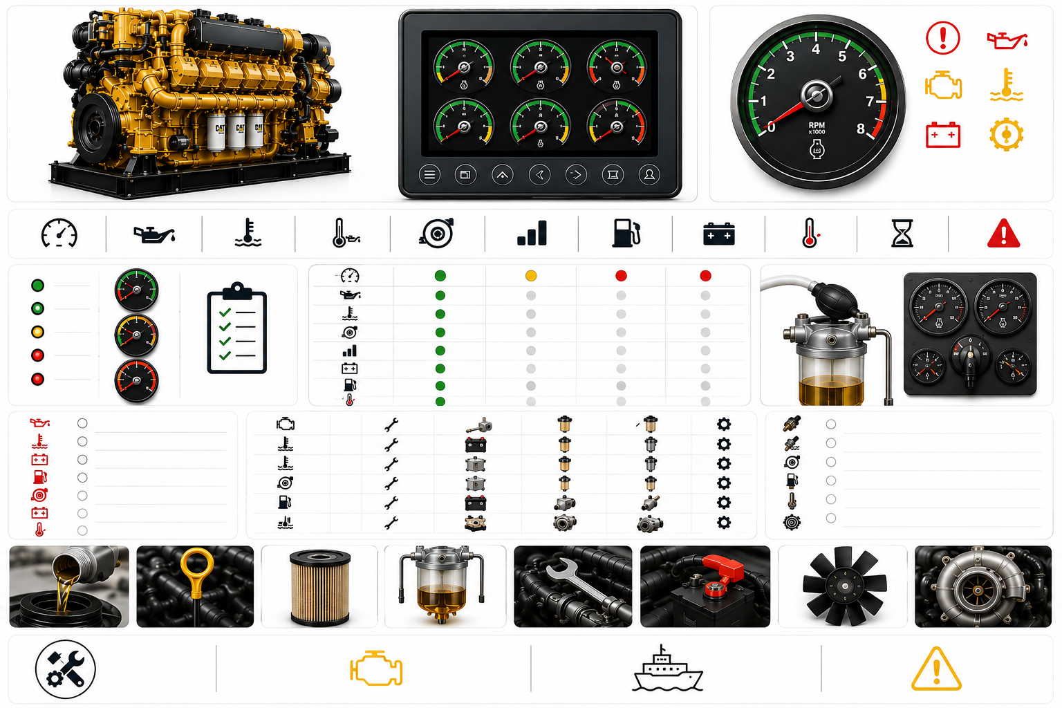 CAT C32 Marine Engine Gauges | Troubleshooting Guide