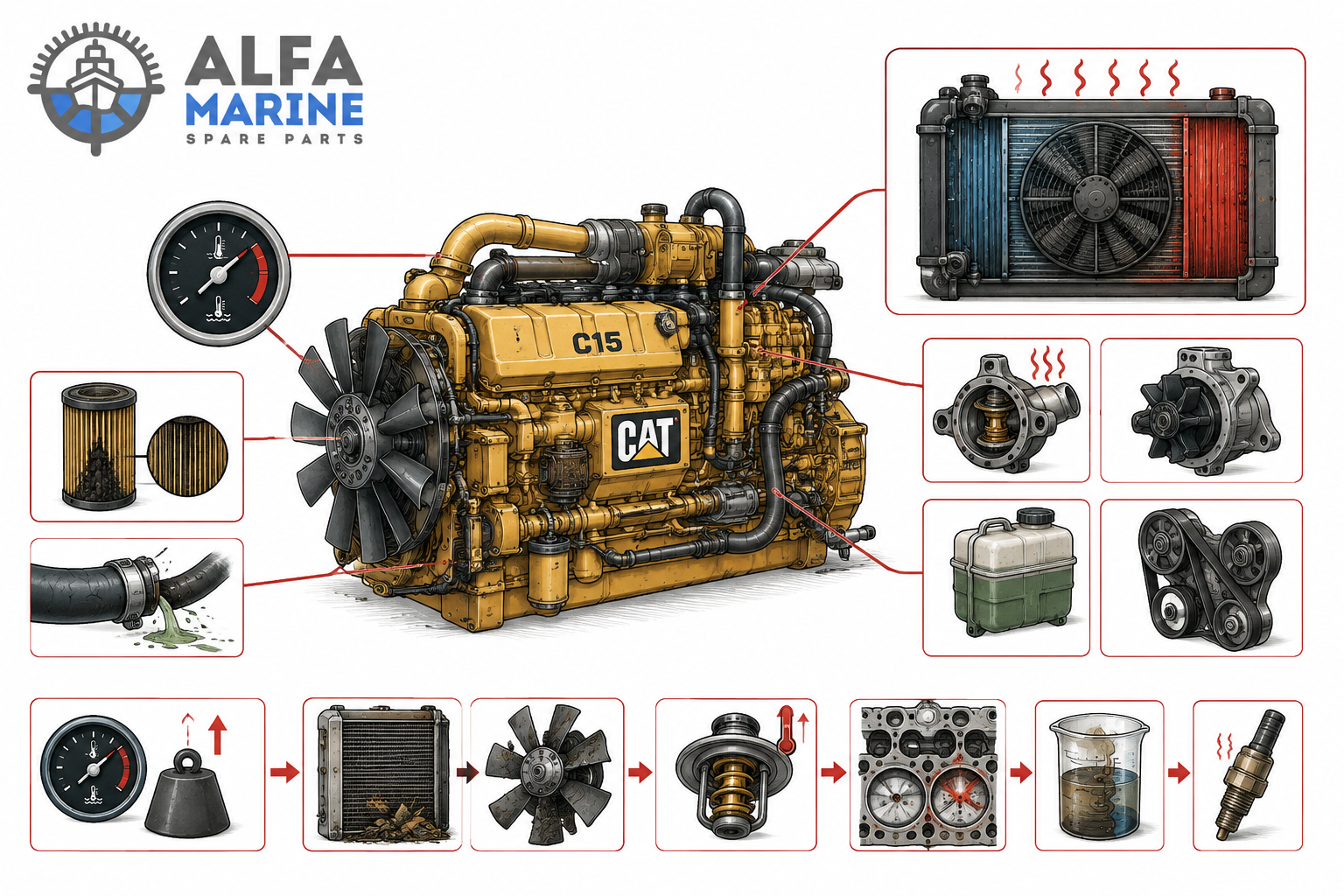 Caterpillar C15 Marine Overheating Under Load? Causes