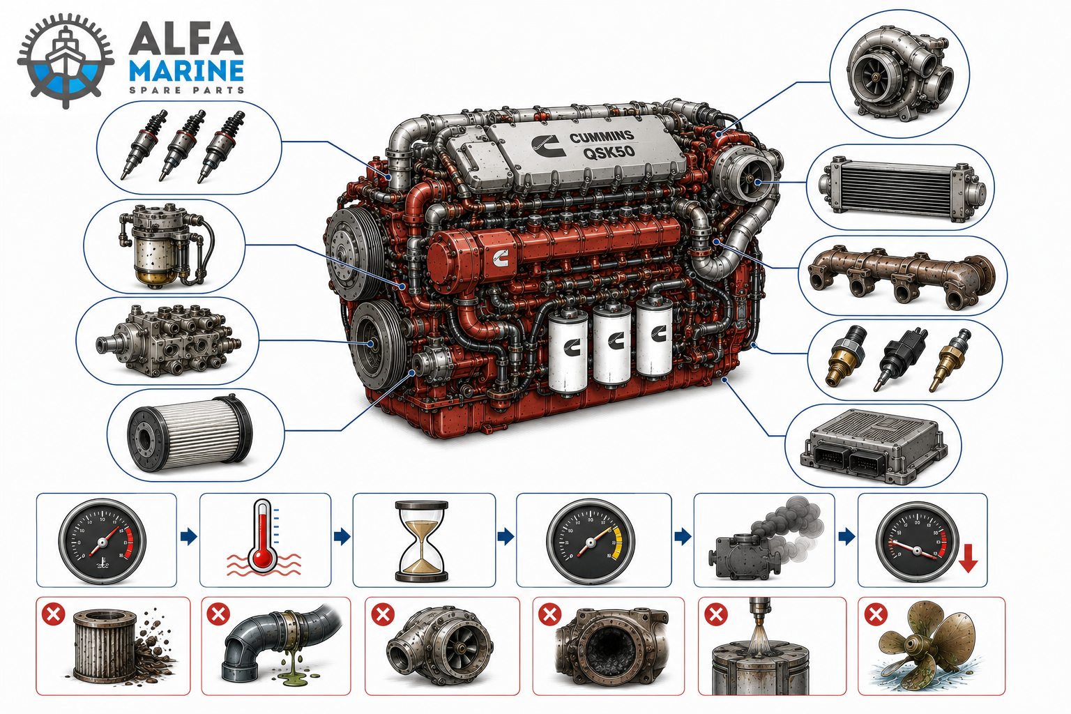 Cummins QSK50 Marine Loses Power When Hot? Top Causes