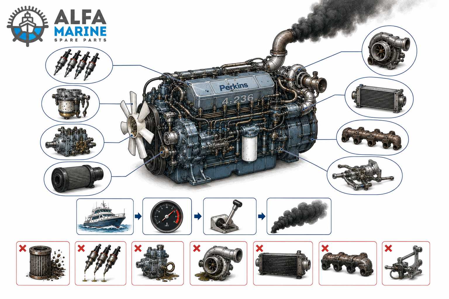 Perkins 4.236 Marine Black Smoke Under Load: Causes