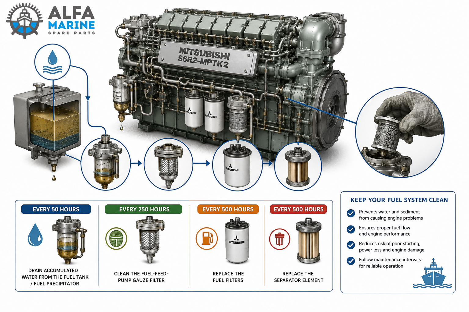 Mitsubishi S6R2-MPTK2 Fuel System Maintenance Guide