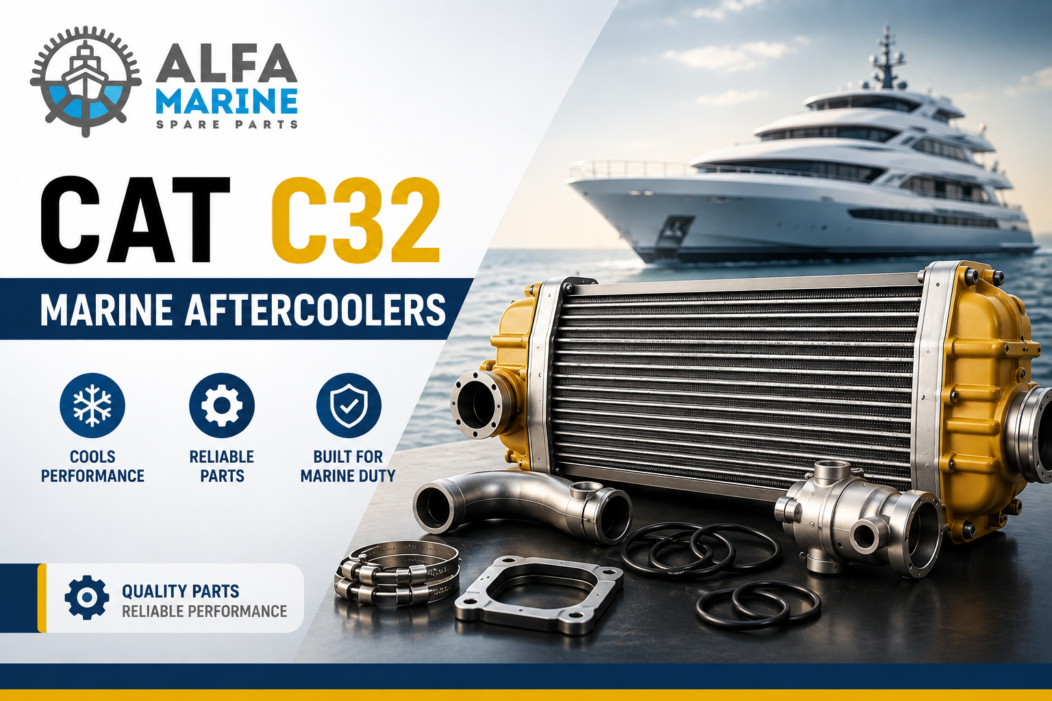 CAT C32 Marine Aftercooler: Parts, Uses & Maintenance