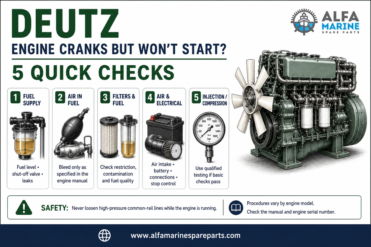 DEUTZ Marine Engine Cranks but Won’t Start: 912–1013 Guide