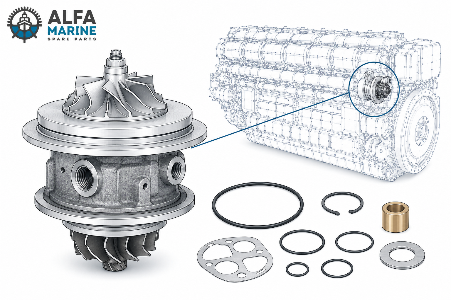 MTU Turbocharger Cartridge | Replacement & Parts Guide