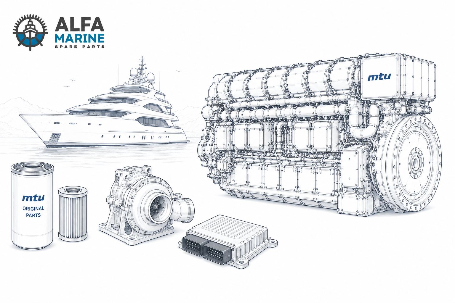 Buy Genuine MTU Yacht Engine Parts | Worldwide Supply