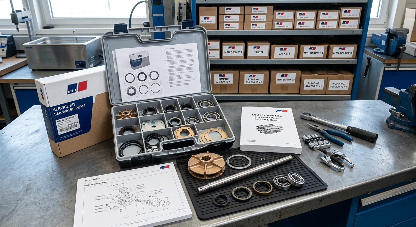 MTU Sea Water Pump Repair Kit | Parts Identification Guide