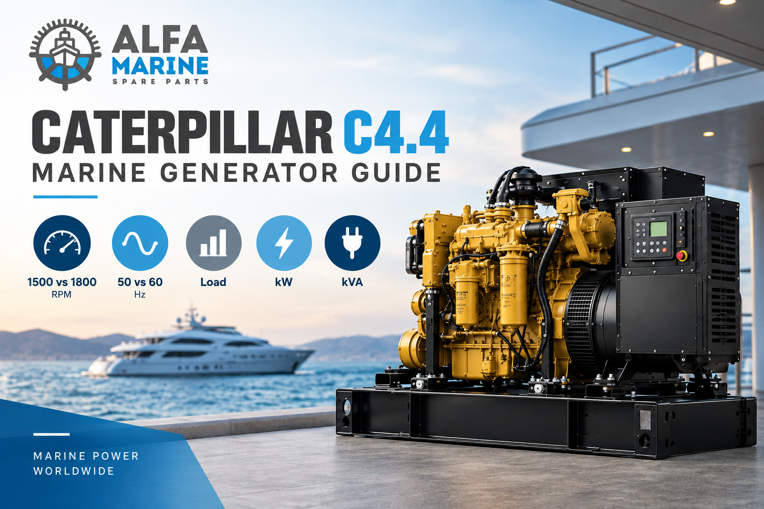 Caterpillar C4.4 marine generator 1500 vs 1800 RPM