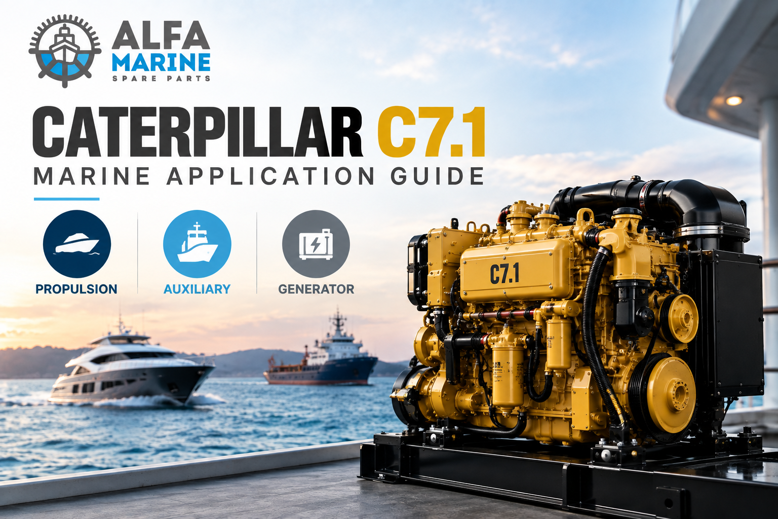 Caterpillar C7.1 marine engine ratings and applications