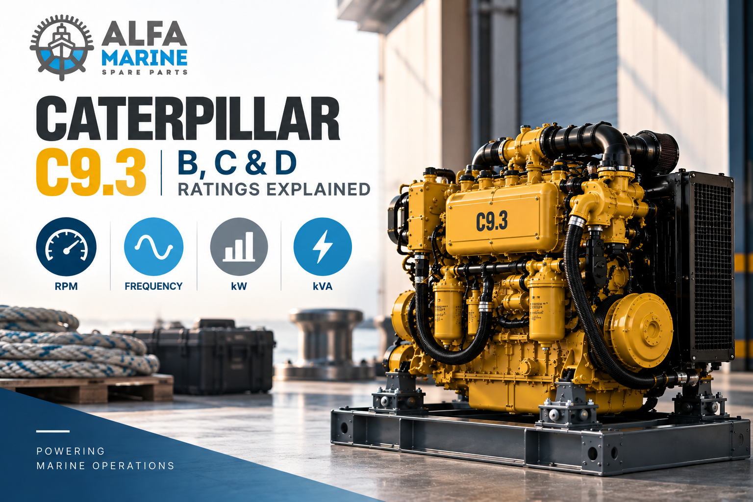 Caterpillar C9.3 marine engine B C and D ratings