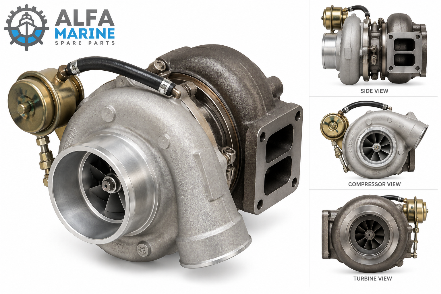 Caterpillar C9 marine turbocharger for engine replacement and overhaul