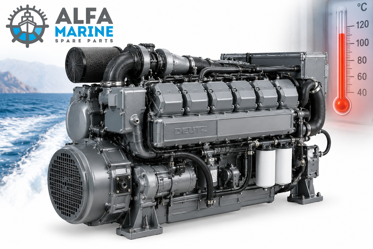 Deutz BF8M1015C marine engine overheating under load