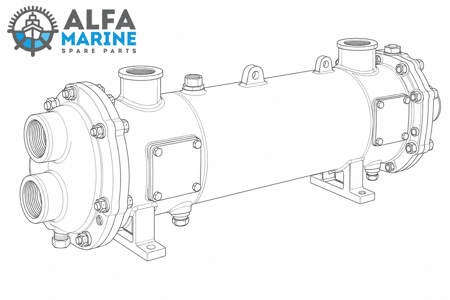 Doosan L136TI marine engine heat exchanger replacement