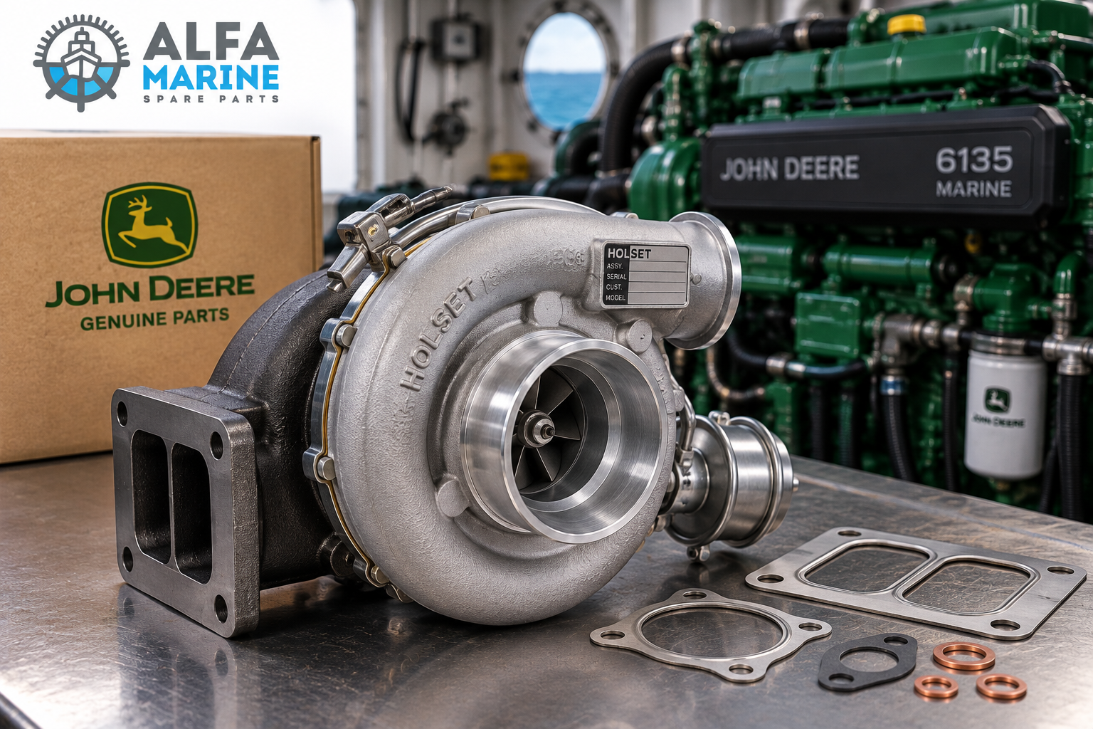 John Deere 6135 marine engine turbocharger replacement